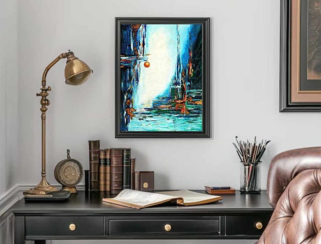 Elindulás folytatása kortárs absztrakt festmény by artedina