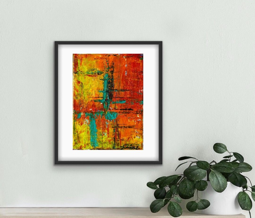 Őszi színkavalkád 1 kortárs akril, absztrakt festmény by artedina, abstract acril artwork